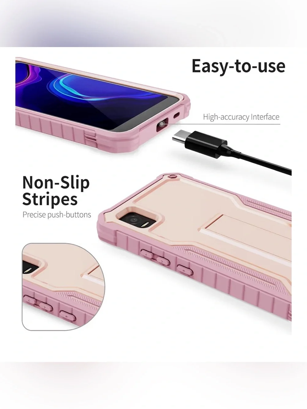 Rugged Pink Dual-Layer Phone Case